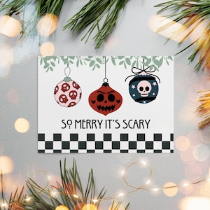 Spooky Christmas Business Thank You Card Canva Template, Scary Goth Holiday Printable Thanks For Your Purchase, Creepy Cute Package Insert