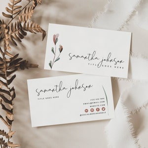 Boho Visitenkartenvorlage, INSTANT DOWNLOAD, druckbare Visitenkarte, bearbeitbare kleine Visitenkarte, DIY Visitenkarte, Canva Vorlage - Tova