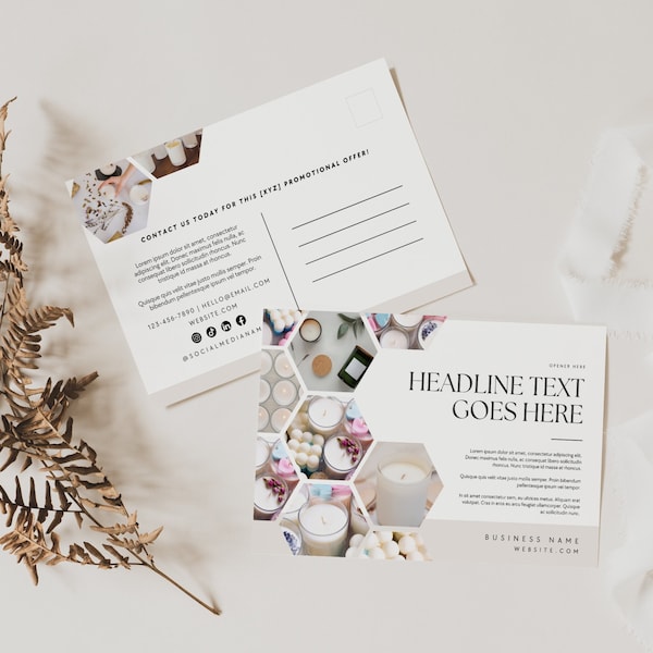 Promotional Postcard Template Etsy