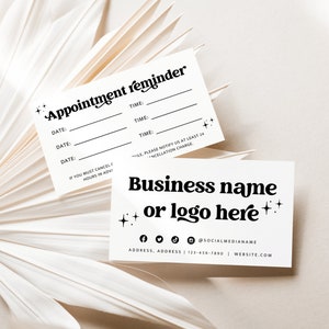Appointment Card Canva Template, Retro Appt Card Design, Editable Business Card, Appointment Reminder Printable, Next Appointment Card -Dani