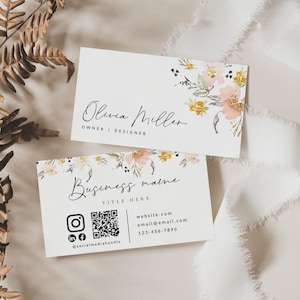 Visitenkarte Vorlage QR-Code, sofortiger Download, druckbare Visitenkarte Vorlage, DIY Visitenkarte, bearbeitbare Karte, Canva Vorlage - Casey
