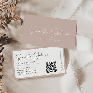 Boho Business Card Template, DIY Printable Business Card, Minimal Business Card, Business Branding, Minimal Business Card Canva - Shiloh