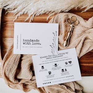 Rustic Wax Melt Care Card Canva Template, Business Thank You Card, Minimal Package Insert, Printable Wax Melt Burning Instructions - Landry