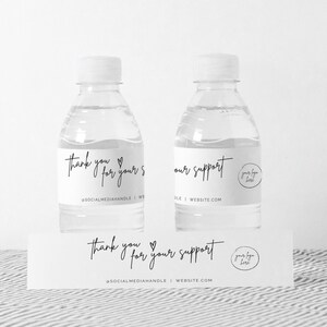 Water Bottle Label Template Editable Thank You Label - Etsy