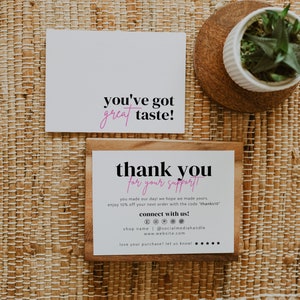 BEWERKBARE zakelijke bedankkaart, afdrukbaar modern bedankt voor je aankoopkaart, Small Business Minimale bijsluiterkaart Mailer - Mae