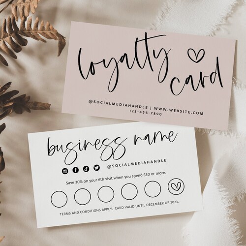 Loyalty Card Template INSTANT DOWNLOAD Modern Customer - Etsy