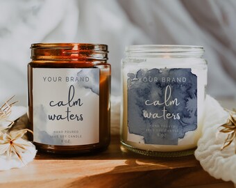 Candle Label Template Editable Candle Labels Cute Candle Label Pre designed Modern Candle Label Template Instant Download -