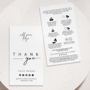 Modern Car Diffuser Care Card Canva Template, Editable Business Thank You, Printable Diffuser Instruction Card Package Insert 2x3.5 - April
