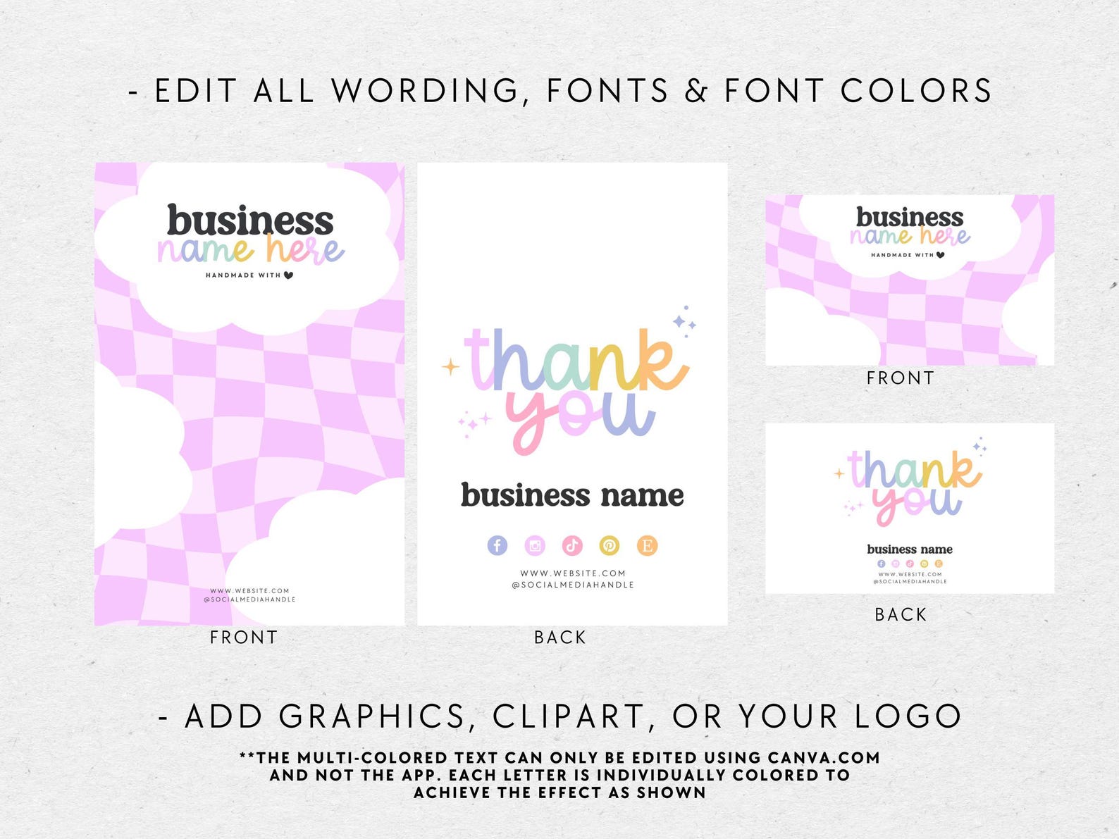 Editable Backing Paper Editable Display Backing Card Canva Template, Rainbow Hair Clip Bow ...