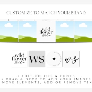 Modern Etsy Branding Kit Canva, Etsy Banner Template, DIY Etsy Store Branding, Editable Etsy Store Banner, Shop Icon Profile Photo - Cinna image 4