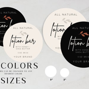 Customizable Lotion Bar Label Template, 3 Round 2 Round Editable ...