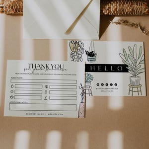Plant Care Card Canva Template, Editable Plant Guide Insert, Succulent or Indoor Plant Instruction Card Printable zdjęcie 3