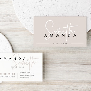 Business Card Canva Template INSTANT DOWNLOAD Druckbare Visitenkarte, Vorlage Visitenkarte, DIY Visitenkarte, Feminines Business - Skye