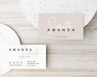 Business Card Canva Template INSTANT DOWNLOAD Printable Business Card, Template Business Card, DIY Calling Card, Feminine Business - Skye