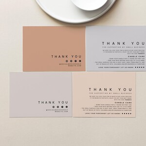 DIY Luxury Candle Care Card, Thank You Card Template, Minimal Care Instructions Template, Candle Business Branding Card, Canva - Bailey image 2