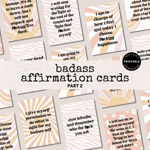 Printable Badass Affirmation Cards Sweary Affirmation Deck Motivational Printable Cards Maybe Swearing Will Help Encouragement Cards Part 2