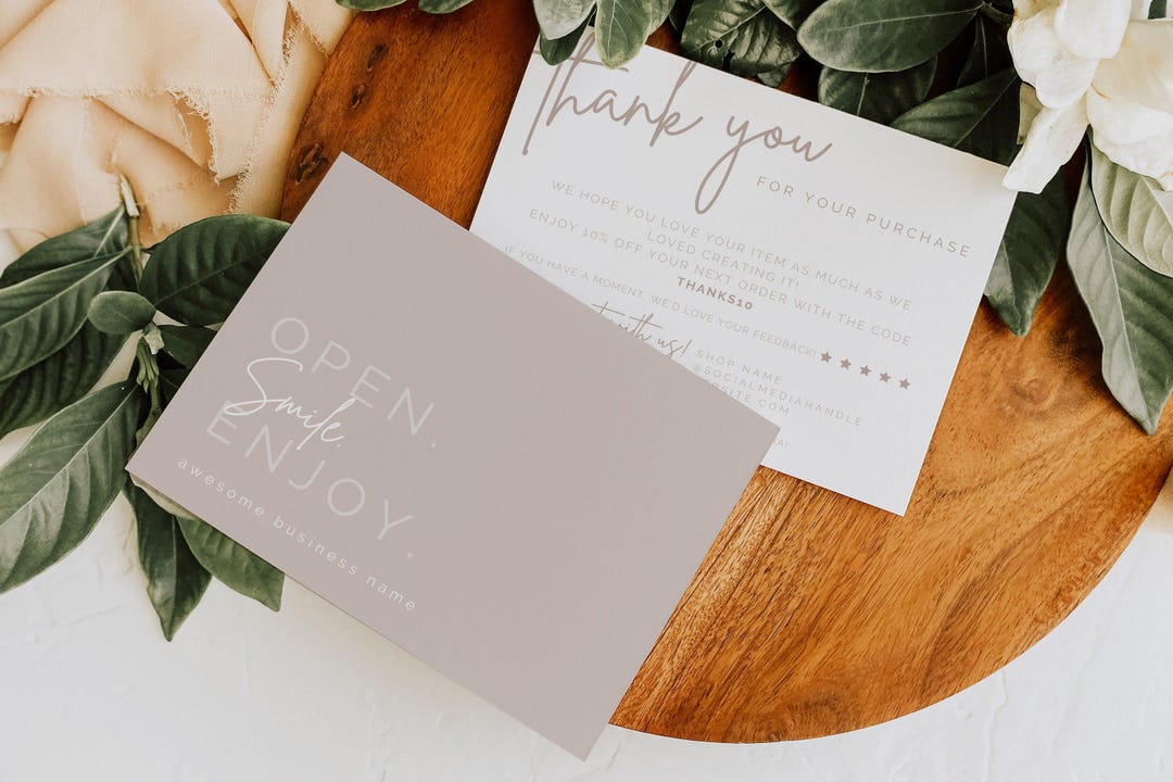 EDITABLE Business Thank You Card Printable Thanks for Your Purchase ...