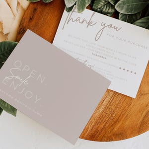 EDITABLE Business Thank You Card Printable Thanks For Your Purchase Card Small Business Package Insert Card, DIY Canva Template - Mae