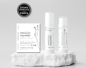 Lip Balm Label Canva Template, Editable Lip Product Label, Custom Lip Stick Tube Packaging Label, DIY Customizable Cosmetic Label - Landry