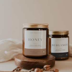 Fall Candle Label Canva Template, Editable Autumn Minimal Candle Label, Customizable Candle Jar Label Template, Candle Sticker Template