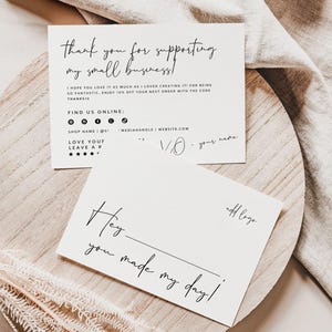 Personalisierte Geschäft Dankeskarte Canva Vorlage, druckbare Danke für Ihre Kaufkarte, bearbeitbare Paketbeikarte Fügen Sie den Namen hinzu - Shiloh