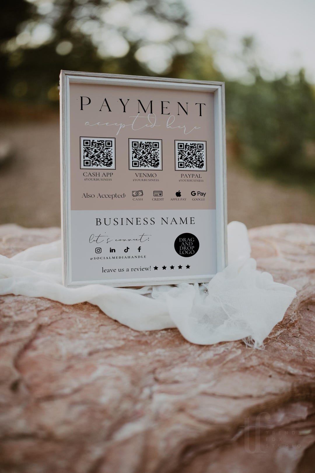 Scan to Pay Sign Template Canva QR Code Printable Payment Sign ...