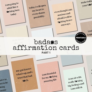 Afdrukbare Badass-bevestigingskaarten Sweary-bevestigingsstapel Motiverende afdrukbare kaarten Misschien helpt vloeken bij aanmoedigingskaarten deel 1