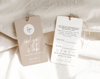Editable Hanging Tags Template, Printable Price Label Template, Editable Boutique Swing Tag, Clothing Tag, Garment Tag Canva Template - Mae