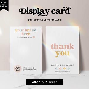 Editable Hair Bow Card Template, Hair Bow Packaging Display Card, Editable Hair Clip Card, Custom Display Card, Jewelry Display Card - Dani