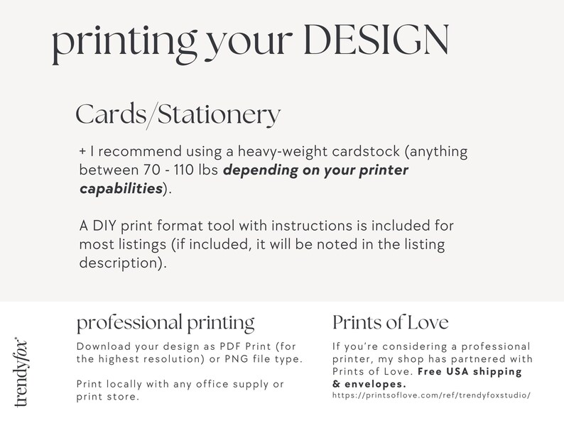 a white poster with the words printing your design