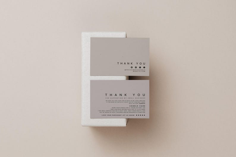 DIY Luxury Candle Care Card, Thank You Card Template, Minimal Care Instructions Template, Candle Business Branding Card, Canva - Bailey image 4