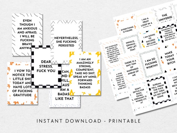 Printable Badass Affirmation Cards Sweary Affirmation Deck -  Portugal