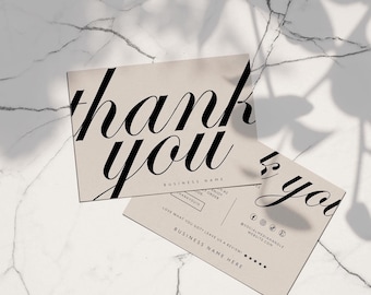 EDITABLE Luxury Business Thank You Card Canva Template, Customer Package Insert Card, Elegant Postcard Mailer, Old Money Aesthetic - Wyn
