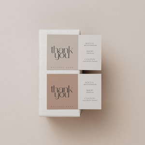 Printable Luxury Thank You Card Template, Small Business Thanks For Your Purchase Card Template, Neutral Printable Package Insert Card Rylie