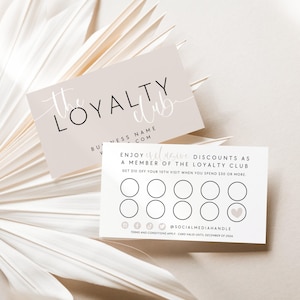 Loyalty Card Canva Template, Modern Customer Loyalty Card, Editable Rewards Card, Printable Salon Coupon Card Beauty Lash Punch Card - Adele