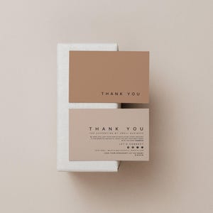 Printable Luxury Thank You Card Template, Small Business Thanks For Your Purchase Card Template Neutral Printable Package Insert Card Bailey
