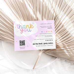 Colorful Business Thank You Card Canva Template, Editable Rainbow QR Code Packaging Mailer, Cute Fun Package Insert Business Branding - Lulu Bild 4