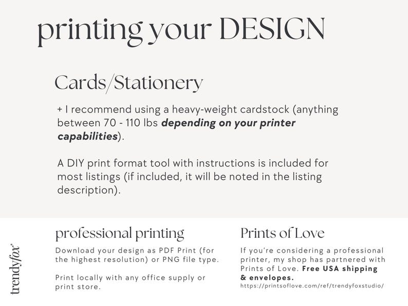 a white poster with the words printing your design