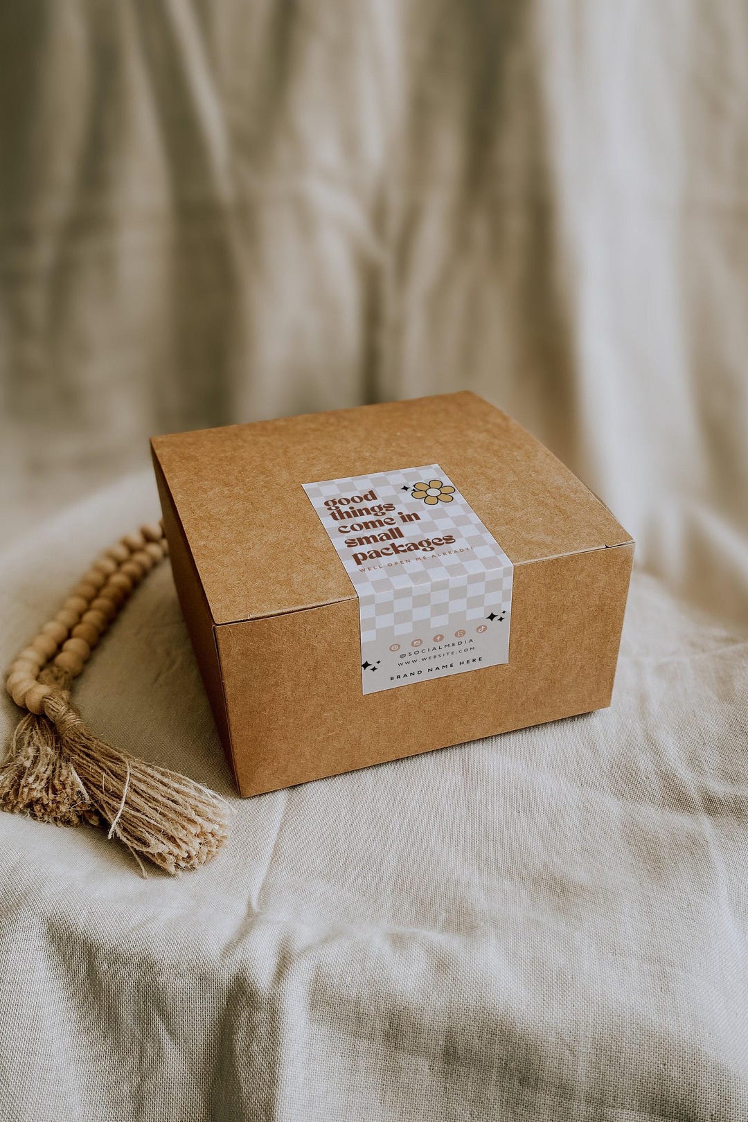 Retro Box Label Canva Template, Editable Packaging Label, Order ...