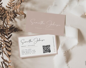 Boho Business Card Template, DIY Printable Business Card, Minimal Business Card, Business Branding, Minimal Business Card Canva - Shiloh