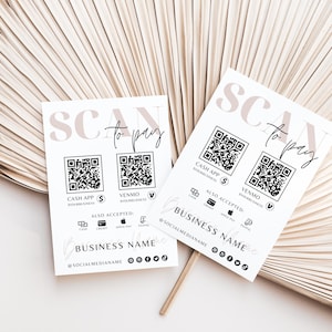 QR-Code Schild Vorlage, druckbares Zahlungsschild, Scan to Pay Schild, Akzeptierte Zahlungen Schild, CashApp Venmo Schild Anpassbarer QR Code - Emory