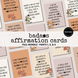 Afdrukbare Badass-bevestigingskaarten Sweary Affirmation Deck motiverende afdrukbare kaarten Misschien helpt vloeken digitale kaarten
