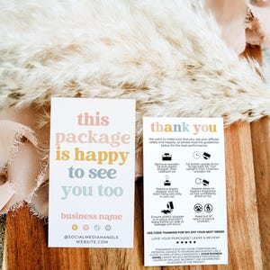 Retro Car Diffuser Care Card Canva Template, Editable Business Thank You, Printable Diffuser Instruction Card Package Insert Postcard - Dani