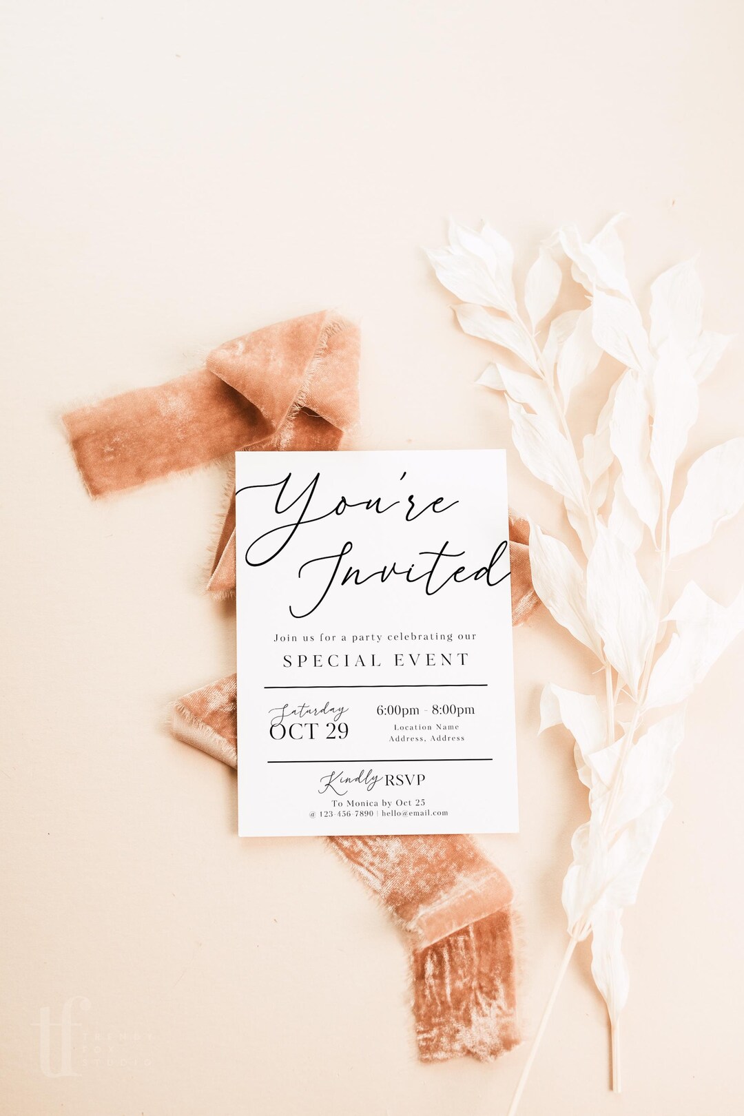 Modern Luxe Business Invitation Canva Template, Grand Opening ...