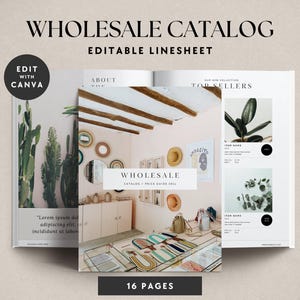 Line Sheet Template, Editable Wholesale Catalog, Pricing & Services Guide, Product Sales, Price List Template, Printable Canva Linesheet