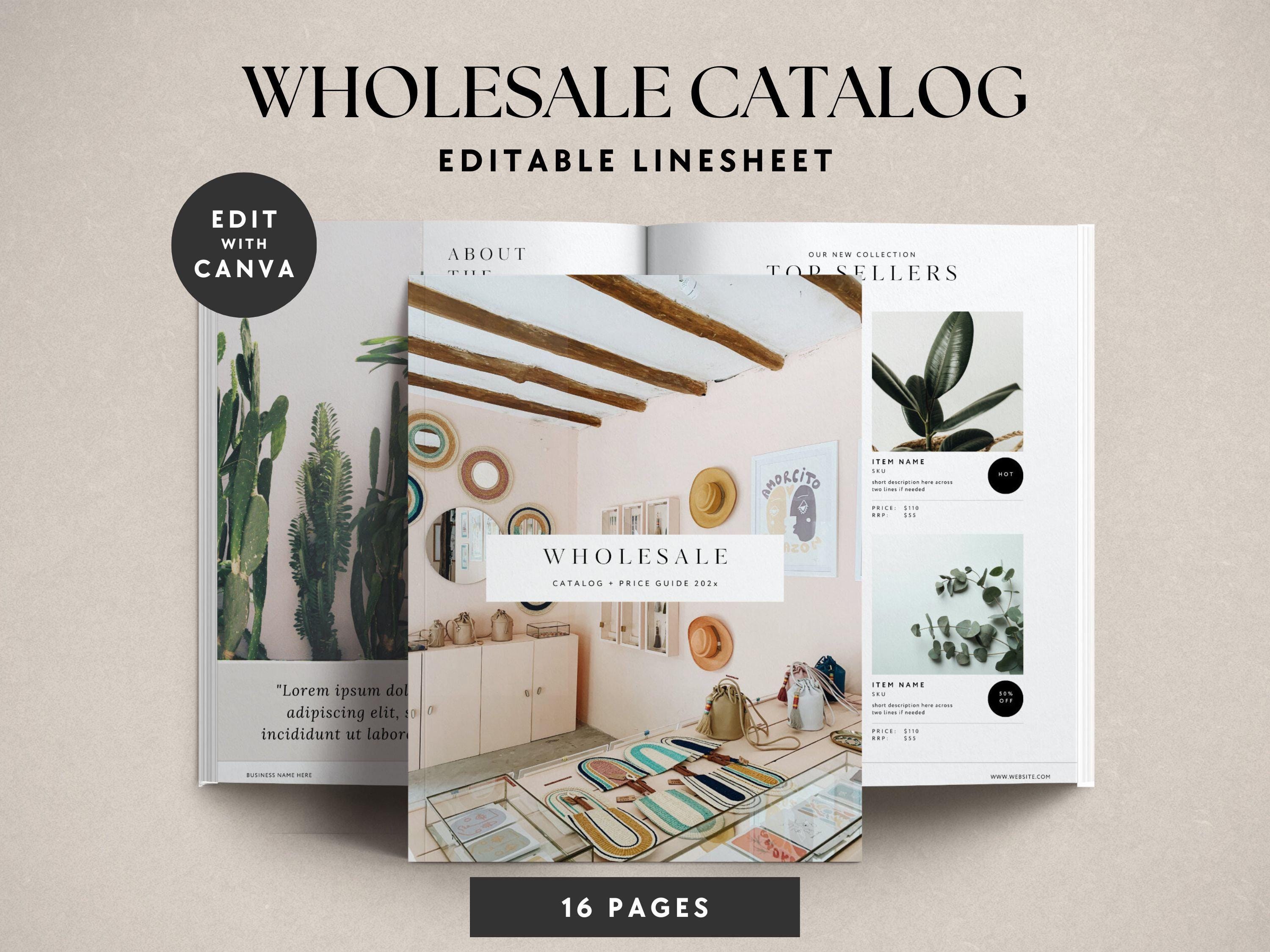 Line Sheet Template, Editable Wholesale Catalog, Pricing & Services Guide, Product Sales, Price List Template, Printable Canva Linesheet