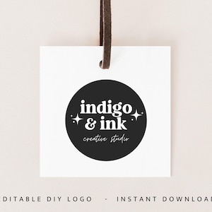 Premade Boho Logo Design, Retro Logo, Circle Logo, Watermark Logo, Canva Logo Template, Instant Logo, Business Branding, Editable Logo- Dani