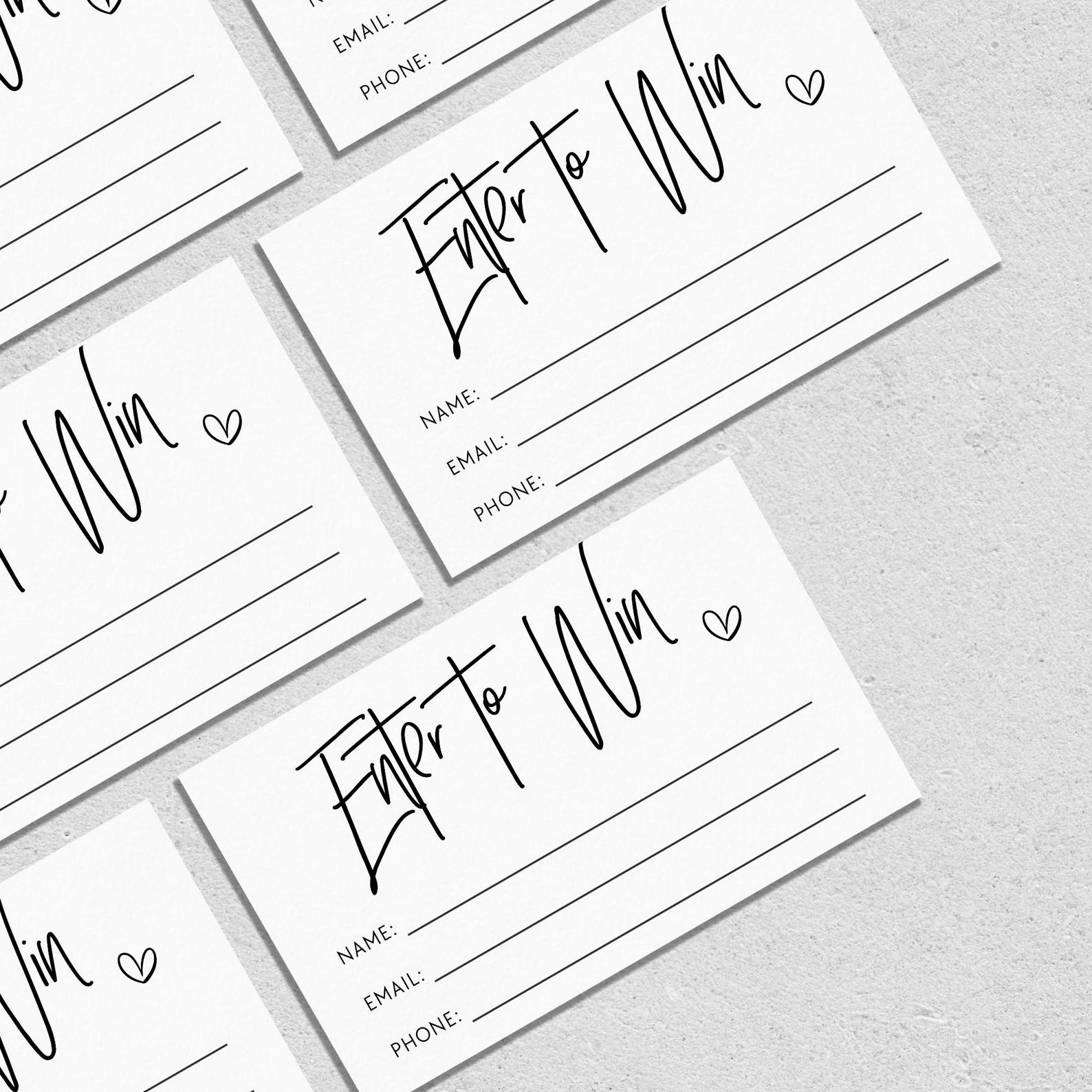 Minimal Raffle Ticket Printable, Modern Enter to Win Business Card, Pop ...