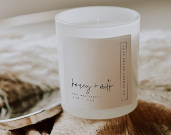Modern Candle Label Canva Template, Minimal Candle Label, Customizable Wax Melt Label, Candle Tin Label Template, Instant Download - Rain