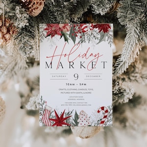 EDITABLE Holiday Pop-Up Event Flyer Canva Template, Christmas Market Flyer, Boutique Craft Fair Flyer, Christmas Craft Show Event Flyer